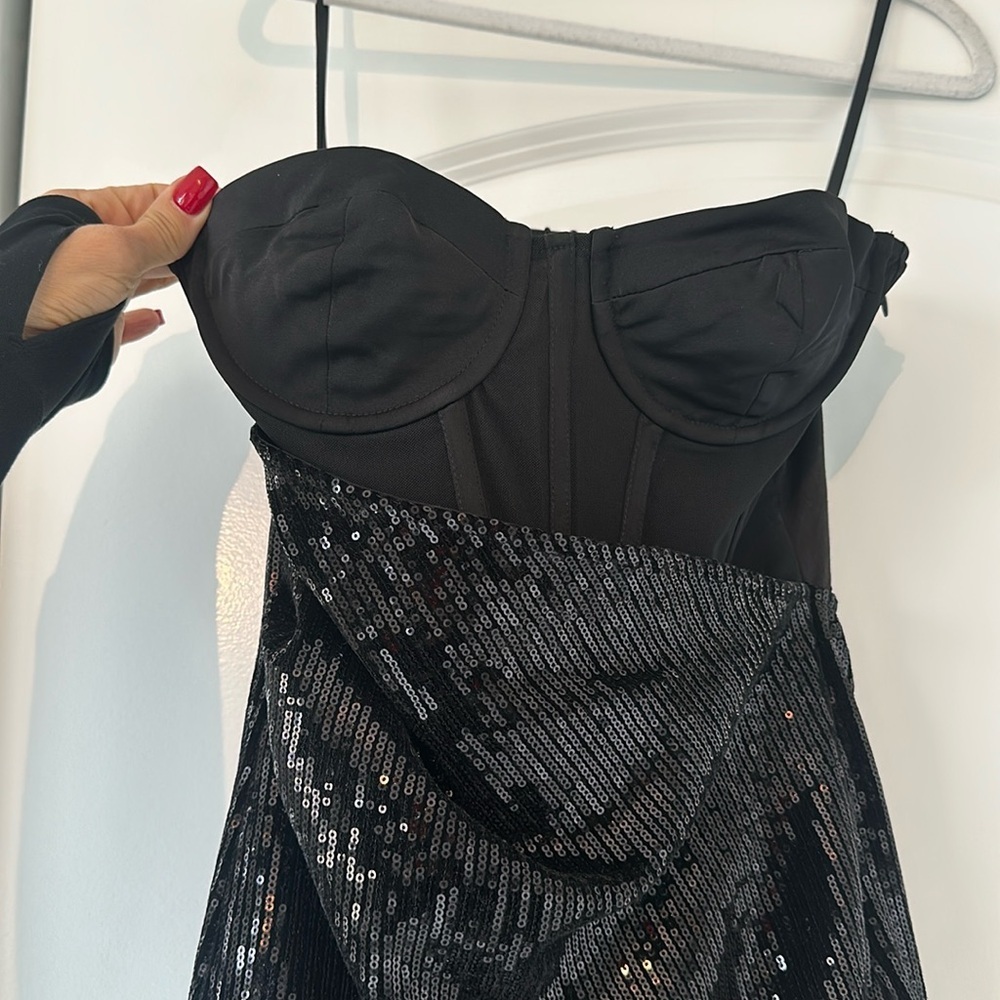 NWT Mauve Embellished MINI Dress in Black NBD size XXS - Picture 5 of 14